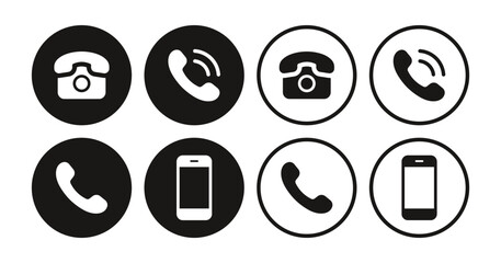 Leinwandbilder - Contact us icon set. Web icon button , mobile, phone, call, telephone, ringing, smartphone, website, icon, sign - communication contact icons