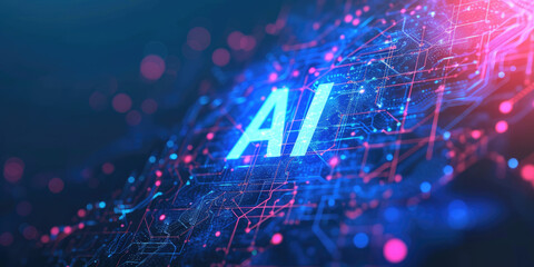 AI processor 3d render, artificial intelligence of digital human