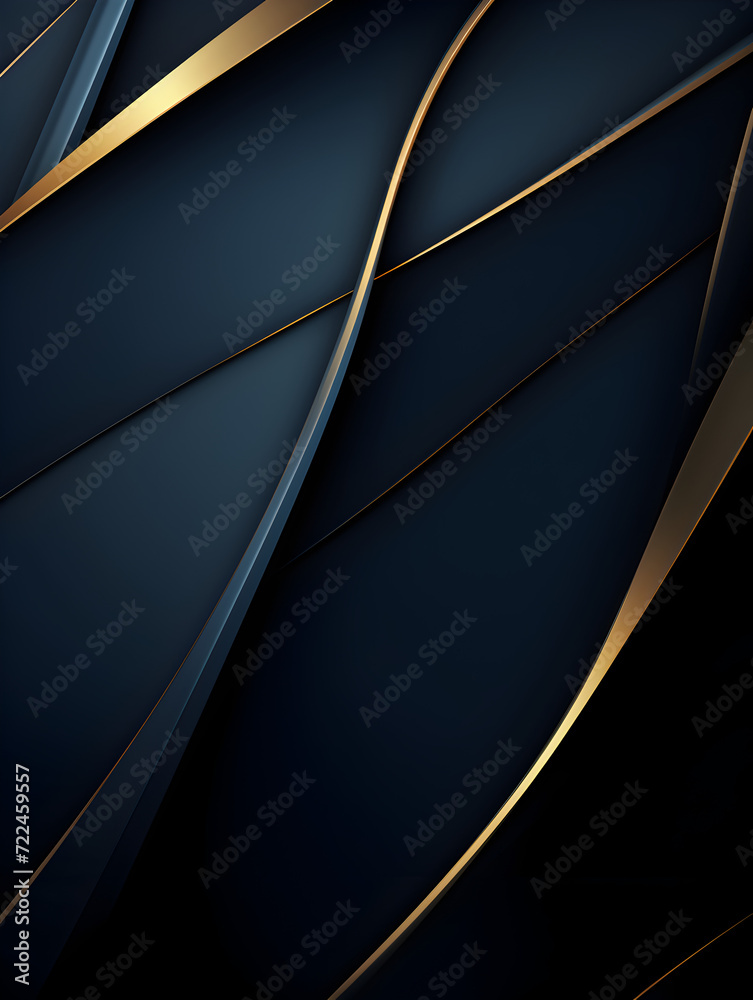 Abstract dark blue background with golden lines elements Stock ...