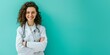 Confident Female Doctor Smiling, Healthcare Professional Concept