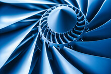 Spiral Abstract Swirl Round Technology Art Machine Pattern, Powerful Engine Concept Turbine Fractal Metallic, Curve Detail Propeller Fan Aviation Futuristic
