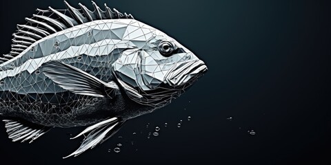 Poster - A monochrome picture of a fish. Suitable for various uses