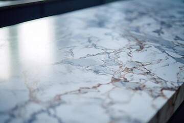 Aufkleber - A detailed view of a marble counter top. Ideal for showcasing the beauty and elegance of marble in interior design projects