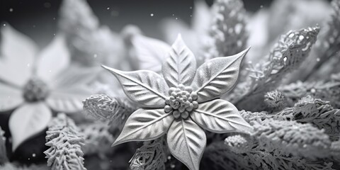 Poster - A black and white photo of a flower. Suitable for various design projects