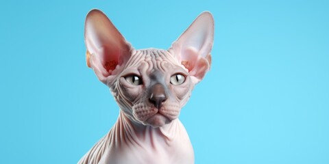 Aufkleber - A close-up photograph of a cat against a vibrant blue background. This image can be used for various purposes