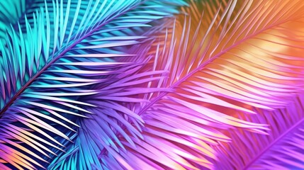Poster - A close-up view of a bunch of palm leaves. Perfect for tropical or nature-themed designs