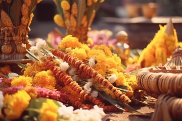 Poster - Flowers arranged in a bunch on a table. Suitable for various occasions and decorations
