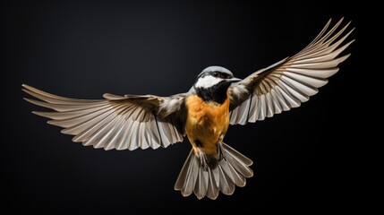 Poster - A bird soaring through the air with its wings fully extended. This image can be used to depict freedom, nature, or the beauty of flight