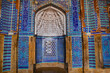 Mihrab in mosque in Thatta, Pakistan. Beautiful oriental interior architecture. 