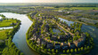 Aerial Shot Of A Modern Sustainable Neighbourhood.