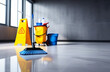 concept of cleaning the premises and providing home services, copy space.