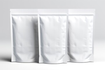 Poster - Three bags of white food sitting next to each other. Suitable for various food-related concepts