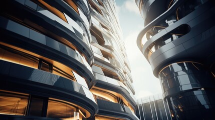 Poster - A picture of a very tall building with numerous windows. Suitable for architectural projects and cityscape designs