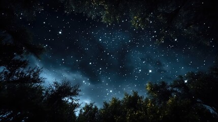 Poster - A beautiful night sky filled with numerous stars. Perfect for celestial-themed designs and backgrounds