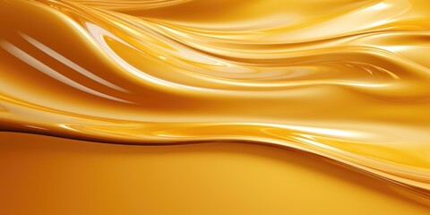 Poster - A stunning image capturing the beauty of golden liquid flowing down a vibrant yellow surface. Perfect for adding a touch of elegance and luxury to any project