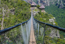 Lake Eland Nature Reserve In Oribi Gorge With A Hanging Suspension Bridge