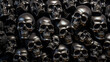 © mehaniq41 - Background of many metal skulls. Neural network AI generated art