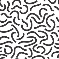 Poster - Black curved lines isolated on white background. Bold Squiggles.