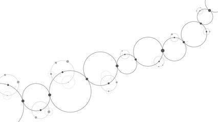 Poster - Technology abstract background. Abstract geometric background. Connected circles. Network of circles.