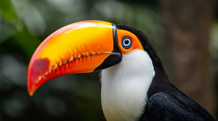 Wall Mural - cute Toucan, closeup. A skull of the bird called a toucan. Generative Ai