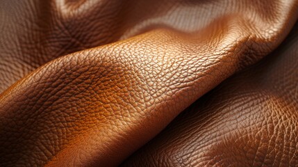 Aufkleber - An intimate glimpse at the rich, supple texture of a tan leather fabric, inviting touch and evoking thoughts of stylish clothing