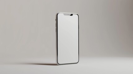 Poster - A sleek white smartphone, devoid of any distractions on its blank screen, sits elegantly indoors, resembling a modern, minimalist lighter in design