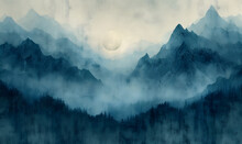 Abstract Mountain And Canyon Wallpaper Texture Illustration 