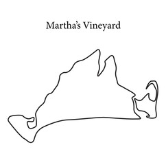 Wall Mural - martha's vineyard map, martha's vineyard vector, martha's vineyard outline, martha's vineyard