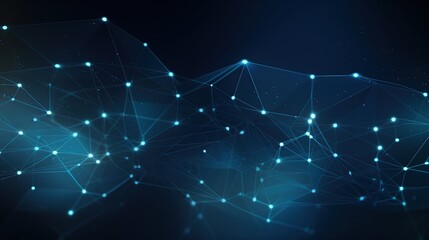 Poster - Futuristic technology wave. Abstract communication background with connecting dots and lines.,Abstract waves with moving particles. Big data analysis.