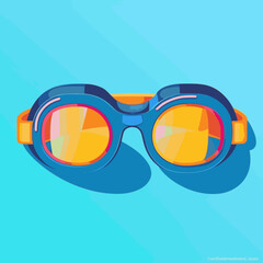 Wall Mural - Swimming Goggles. In the style of a flat minimalist colors SVG vector