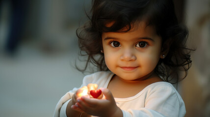 Little girl with heart