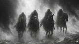 Fototapeta  - The four horsemen of the apocalypse - Armageddon - end of world - revelations - prophecy. - prepping