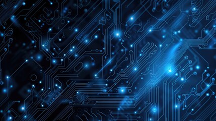 Aufkleber - dark blue color Light Abstract Technology background for computer graphic website internet and business. circuit
