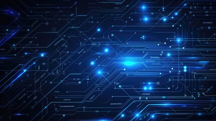 Aufkleber - dark blue color Light Abstract Technology background for computer graphic website internet and business. circuit