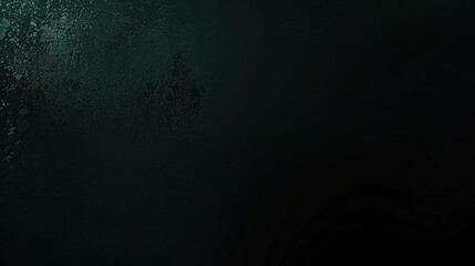 Poster - dark green color gradient grainy background, illuminated spot on black, noise texture effect, wide b
