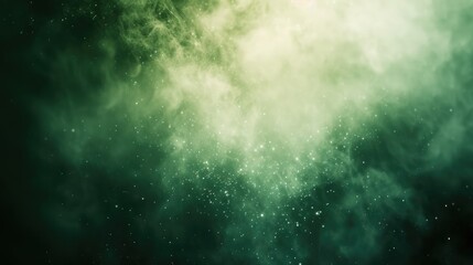 Poster - white green blurred gradient on dark grainy background, glowing light spot, copy space