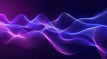 Abstract Flowing Neon Wave Purple Background