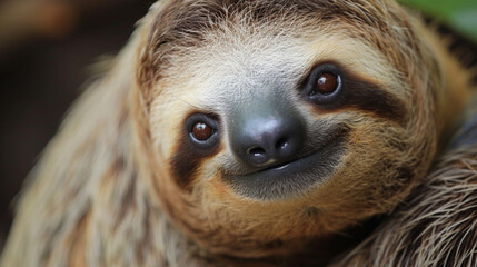 Wall Mural - cute sloth, closeup . Ai Generative