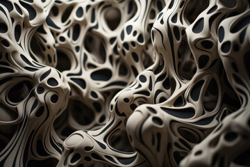 Aufkleber - organic patterns intertwine to create a network of abstract figures, symbolizing the intricate conne