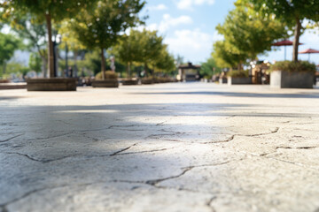 Canvas Print - A smooth, untouched surface of a newly poured concrete sidewalk, illustrating the clean and fresh appearance of urban infrastructure. Generative Ai.