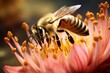 honeybee collecting nectar. Generative AI