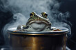 Frog in a pot of water that starts to boil, without realizing the danger of the situation, he doesn't worry