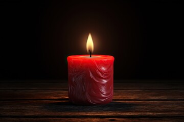 Wall Mural - red candle in the dark