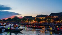 Time Lapse Of Hoi An Vietnam The Ancient City Of UNESCO World Heritage In Quang Nam Province It Is A Popular Tourist Attraction Where Colorful Lantern Boats Sail On The River