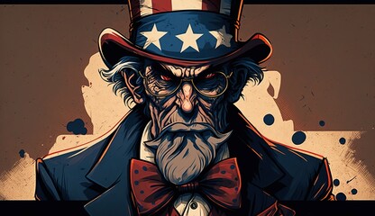 Wall Mural - cartoon image of uncle sam