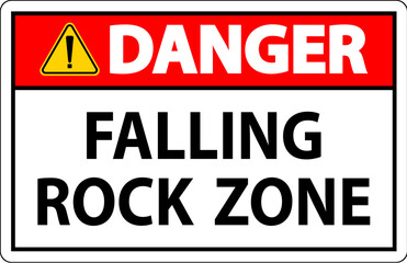 Wall Mural - Danger Sign, Falling Rock Zone