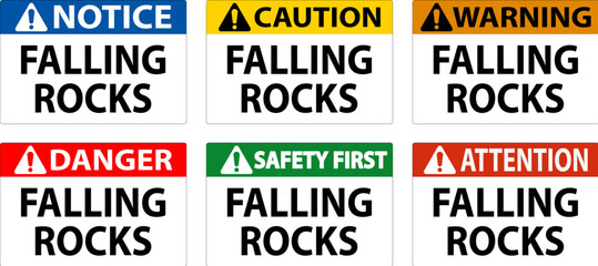 Wall Mural - Danger Sign, Falling Rocks