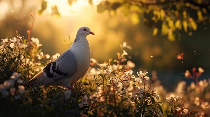 Wall Mural - dove on the tree