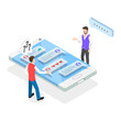 © TarikVision - 3D Isometric Flat Vector Illustration of Helpdesk Platform, Online Customer Support. Item 1