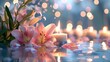 © CREATIVE STOCK - Twilight Tranquility with Lilies and Gentle Candle Glow